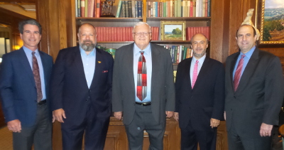 From L to R: Keith Pearson, Clint Bruce, Honorable Robert S. Driegert, David Donabedian, Stephen Konstans